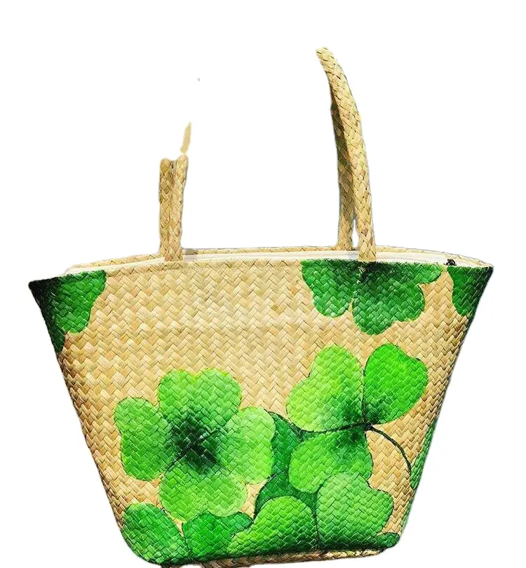 Sedge घास पुआल बैग खरीदारी के लिए और खाद्य/वियतनाम से पर्यावरण हितैषी प्राकृतिक हाथ से बने बैग