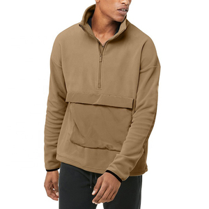 Tùy chỉnh mùa thu in kỹ thuật số nửa Zip trùm đầu cổ áo cực Fleece thân thiện với môi mặc giản dị áo cho nam giới - Product Image 4