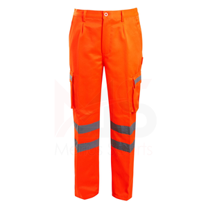 Pantalon de travail personnalisable haute visibilité pour homme Pantalon d'uniforme en toile réfléchissante avec motif droit brodé Taille moyenne - Product Image 3