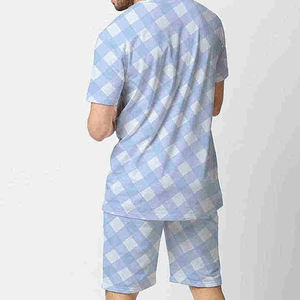 Ensemble de shorts d'été pour hommes-Ensemble de t-shirts à manches courtes-Ensemble de deux pièces avec logo personnalisé-Ensemble de survêtements d'été décontractés pour hommes-Respirant - Product Image 5