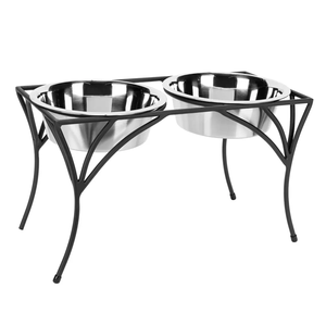 <b>Stainless</b> <b>Steel</b> <b>Dog</b> Food <b>Bowl</b> Stand Household Pets Feeding <b>Bowl</b> With Iron Base Stand Wholesale Supplier - Product Image 2