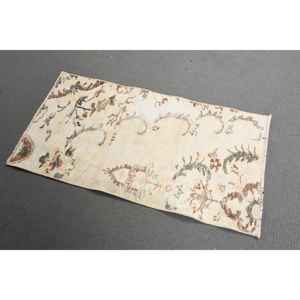 Alfombra Turca, Pequeña, 2x3.6 pies, Alfombra Vintage, Alfombra de Lana con Puntos Blancos - Product Image 1