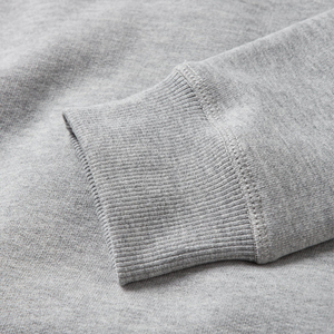 Gris chiné coton mélangé Ultra doux confortable col rond manches raglan avant côtes détails sweat hommes - Product Image 4