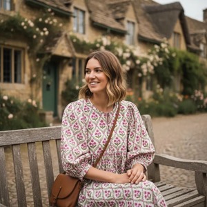 Robe mi-longue en coton à imprimé floral estival pour filles et femmes, fabricant en gros, style décontracté, cadeau pour mariage et festival - Product Image 4