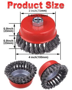 Polishing and rust removal twist grinder stainless steel wire wheel <b>brushes</b> twisted wire <b>brush</b> - Product Image 3