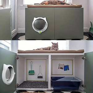 Porta <span class=keywords><strong>per</strong></span> <span class=keywords><strong>Gatti</strong></span> <span class=keywords><strong>a</strong></span> Chiusura Automatica da Parete, <span class=keywords><strong>a</strong></span> Forma di Gatto, con Chiusura Sicura, Sportello Interno <span class=keywords><strong>per</strong></span> Cuccioli - Product Image 3