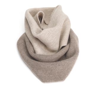 Luxury Unisex Mongolian Cashmere Short <b>Scarf</b> Organic Brown Beige <b>Neck</b> Warmer Winter Soft Breathable Elegant Traditional MONECO - Product Image 5