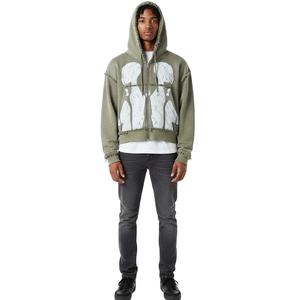 Sweat à capuche de sérigraphie personnalisé surdimensionné entièrement personnalisé 100% coton haute polaire GSM pour sweat à capuche décontracté ou Streetwear pour unisexe - Product Image 5