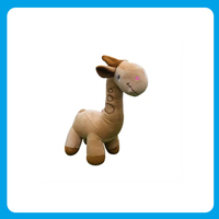 Jouet en peluche girafe unisexe en coton doux marron, rembourrage écologique en PP, haute qualité, taille personnalisée, MOQ 300 pièces
