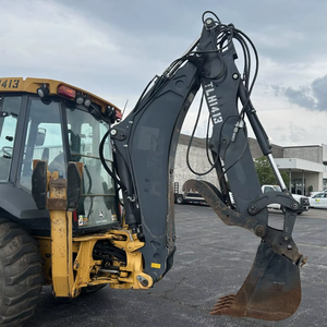 Johnn Deerre 410L Retroexcavadora delantera y trasera Aux hidráulica Cabina con calor y CA 4x4, Extendahoe hidráulico Thumb, 24 cucharón - Product Image 2