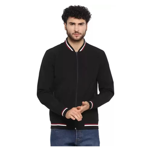 Chaqueta de invierno personalizada Oem Varsity College, chaqueta de hombre de talla grande transpirable en blanco, chaqueta de béisbol universitaria para hombre, Color negro - Product Image 1