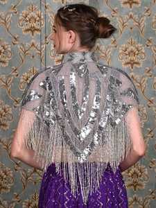 ชุดราตรีหรูหราป้องกันไฟฟ้าสถิตย์สำหรับสตรีพร้อมผ้าออร์แกนซ่าประดับลูกปัดประดับไข่มุกตกแต่งคริสตัลสวยงาม - Product Image 3