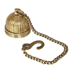 Campana colgante de latón dorado de 20 pulgadas con cadena, decoración armónica espiritual tradicional para adoración en el hogar para Diwali - Product Image 1