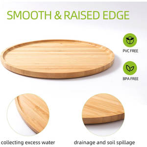 Lot de 2 soucoupes en bambou de 10.5 \ "Outils pour fruits et légumes de qualité supérieure - Product Image 3