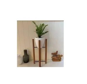 Vaso de madeira de tamanho grande, pernas longas e vasos de flores, suporte de madeira para restaurante, decoração interna
