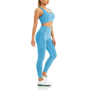 Entrenamiento gimnasio Fitness ropa atlética de alta calidad conjunto de Yoga Sujetador deportivo Leggings poliéster Spandex Material personalizado 2 uds conjunto de Yoga - Product Image 6