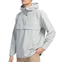 Veste à capuche unisexe à demi-zip 100% coton légère coupe-vent pour sports d'hiver en plein air brodée