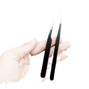 Offre Spéciale de maquillage pointe inclinée en acier inoxydable pince à cils droite personnalisée outils d'extension privée pince à épiler ensemble - Product Image 1