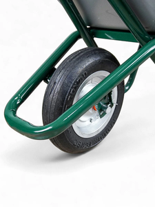 Galvanized Metal <b>Wheelbarrow</b> with Tubeless Tyre 100L Tray Heavy Duty Durable Easy Assembly Smooth Handling - Product Image 5