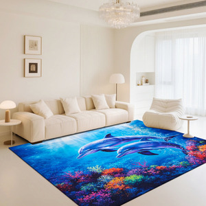 Tapis de salon personnalisé imprimé pour le salon et la chambre à coucher, tapis en polyester antidérapant - Product Image 6