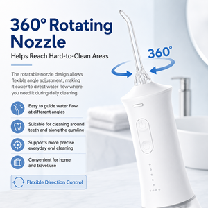 Hydropulseur Portable 350 ml avec Réservoir Amovible IPX7 Rechargeable USB 4 Modes Buse 360° Jet <span class=keywords><strong>Dentaire</strong></span> pour la Maison et les Voyages - Product Image 3