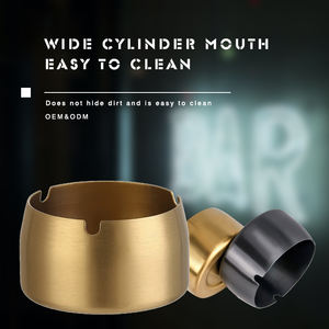 Cenicero de acero inoxidable grueso a prueba de viento de moda clásico para Home Hotel Cafe KTV Plating - Product Image 5