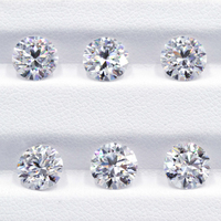 Vente en gros de diamant Moissanite rond taillé en brillant de très D-VVS qualité Certificat GRA Moissanite blanche taillée 8H & 8A Diamant ample