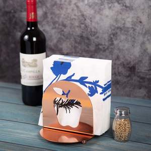 Servilleteros de metal de primera clase para restaurantes caseros, hoteles y fiestas con 4 Patas esféricas y base lisa - Product Image 4