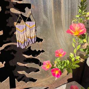 HF crafts ต่างหูลูกปัดอะคริลิคแบบโบฮีเมียนสำหรับผู้หญิงเครื่องประดับพู่ห้อยทอมือ - Product Image 4