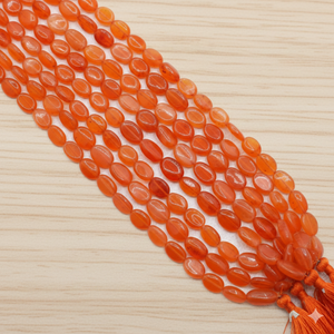 Wholesale Best Quality 8x5mm Oval Carnelian <b>Stone</b> <b>Beads</b> Orange Loose for DIY Jewelry Making Beadsnfashion SP-2106 - Product Image 1