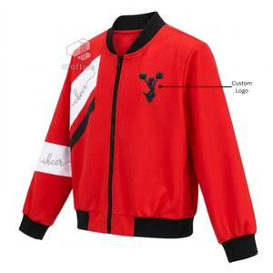 Veste bomber personnalisée pour cheerleading, couleur contrastée, broderie personnalisée, veste de réchauffement pour compétition de cheerleading en équipe - Product Image 2