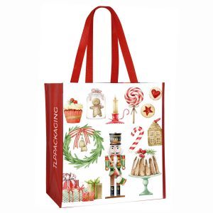Precio al por mayor Impreso personalizado Reciclar Reutilizable ecológico PP-Bolsas de compras de tela no tejida Bolsas de compras de comestibles reutilizables - Product Image 3