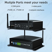 MIni Pc Core i3, i5, i7, processeur double Lan, sans ventilateur, avec RS232, double HD +, DP, Triple affichage, mini ordinateur industriel intégré