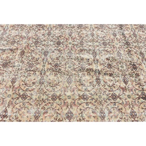Grand tapis turc de 5,2 x 8,8 pieds, tapis vintage rayé brun - Product Image 5