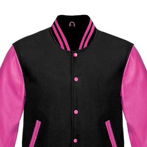 แจ็คเก็ตหนังสไตล์วาร์ซิตี้ลำลองเท่ๆ สำหรับผู้ชาย แจ็คเก็ตบอมเบอร์สไตล์มหาวิทยาลัยสำหรับผู้ชาย - Product Image 3