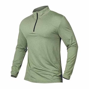 Men's Quick Dry Long Sleeve Quarter Zip <b>Athletic</b> Running Shirt - Product Image 2