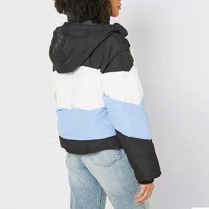 Women's Lightweight Quilted Puffer Jacket Full Zipper High Neck Long Sleeves-Soft Cropped <b>Top</b> Canvas <b>Coat</b> Lining Nylon Filled - Product Image 3