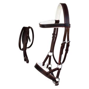 สายบังเหียนหนังม้าพร้อมบังเหียนนักขี่ม้าคุณภาพระดับพรีเมียมทนทานสำหรับฝึกซ้อมและแข่งขัน - Product Image 3
