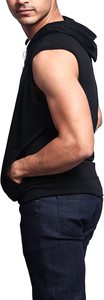 เสื้อกล้ามมีฮู้ดสำหรับผู้ชาย,เสื้อกล้ามเพาะกายแห้งเร็วแขนกุด - Product Image 4