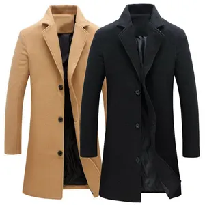 남성용 고품질 최신 사용자 정의 가을과 겨울 새로운 남성용 더블 칼라 모직 따뜻한 플러스 사이즈 코트 방풍 재킷