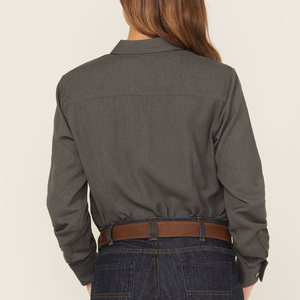 Camisas de trabajo de negocios de manga larga para mujer personalizadas Tops de uniforme de oficina con bordado de impresión Proveedor OEM ODM - Product Image 4