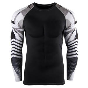 Todos los tamaños de manga larga profesional hecho precios al por mayor hombres Rash Guards para la venta - Product Image 1