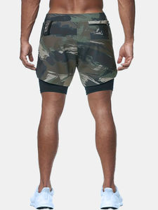 Pantalones cortos de gimnasio de fitness profesional OEM de alta calidad de poliéster personalizado de secado rápido de talla grande de malla informal para correr de los hombres de impresión transpirable - Product Image 3