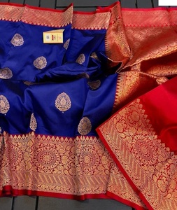 Phụ Nữ Hợp Thời Trang Mặc Banarasi Lụa Saree Với Phong Phú Pallu Mô Hình Nặng Kanjipuram Lụa Saree Với Áo Mảnh Đám Cưới Mặc Saree - Product Image 2