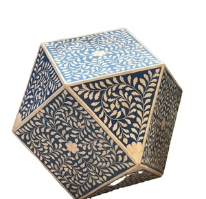 Recién llegado, muebles de lujo, mesa de centro con incrustaciones de hueso Vintage, nuevo diseño, mesa con incrustaciones de hueso en forma de diamante, mesa auxiliar de café personalizada - Product Image 1