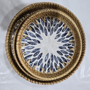 Bandeja de madera ecológica Hathai con laca madre perla personalizada directa de fábrica al por mayor para decoración del hogar - Product Image 1