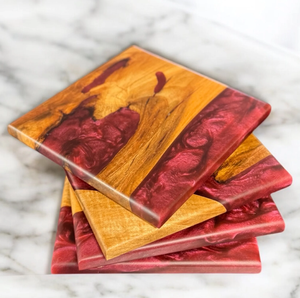 Posavasos de madera de resina epoxi cuadrado para restaurante decorativo y mesa de centro taza decorativa posavasos para taza de té - Product Image 4