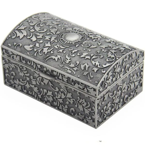 Boîte à bijoux en métal de mariage antique argentée Élevez votre collection avec nos boîtes à bijoux élégantes Boîtes à bijoux en métal en gros - Product Image 5