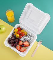 Boîte à bento jetable écologique de haute qualité 2025 en bagasse pour plats à emporter, conteneur alimentaire rapide type coquille Shrekha Creations