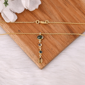 Multi Color Natural Tourmaline 925 <b>Sterling</b> <b>Silver</b> <b>Necklace</b> Gift for Girl 925 <b>Silver</b> Jewelry Bulk Wholesale Handmade <b>Necklaces</b> - Product Image 2